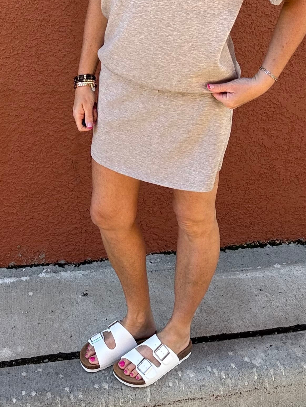 Heathered Taupe Skort Bottom- Skirt RAE MODE