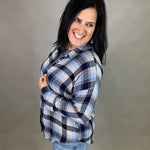 Navy/Blue Leetonia Boyfriend Top Tops - Button Ups FLAG AND ANTHEM