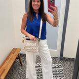 Royal Ruffle V Neck Sleeveless Tops- Blouses STACCATO