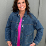 Relaxed Fit Denim Jacket Outerwear- Jackets RISEN