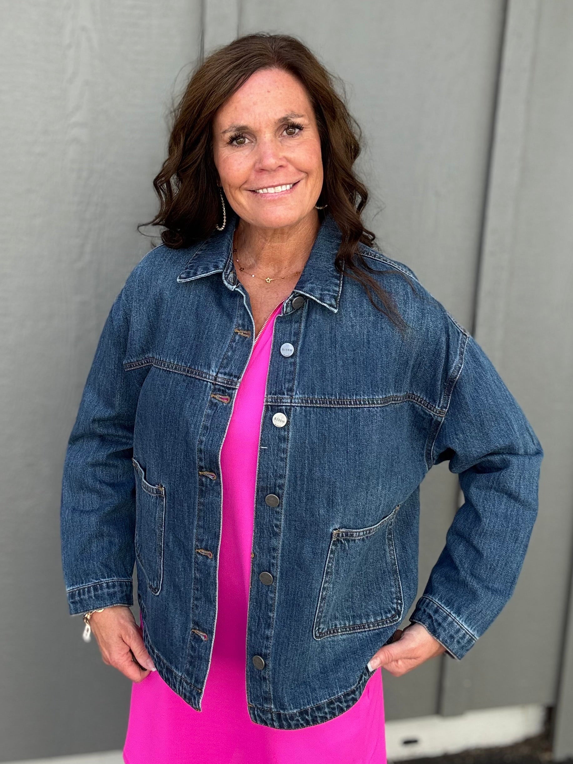 Relaxed Fit Denim Jacket Outerwear- Jackets RISEN