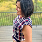 Navy Plaid Knit Sweater Vest