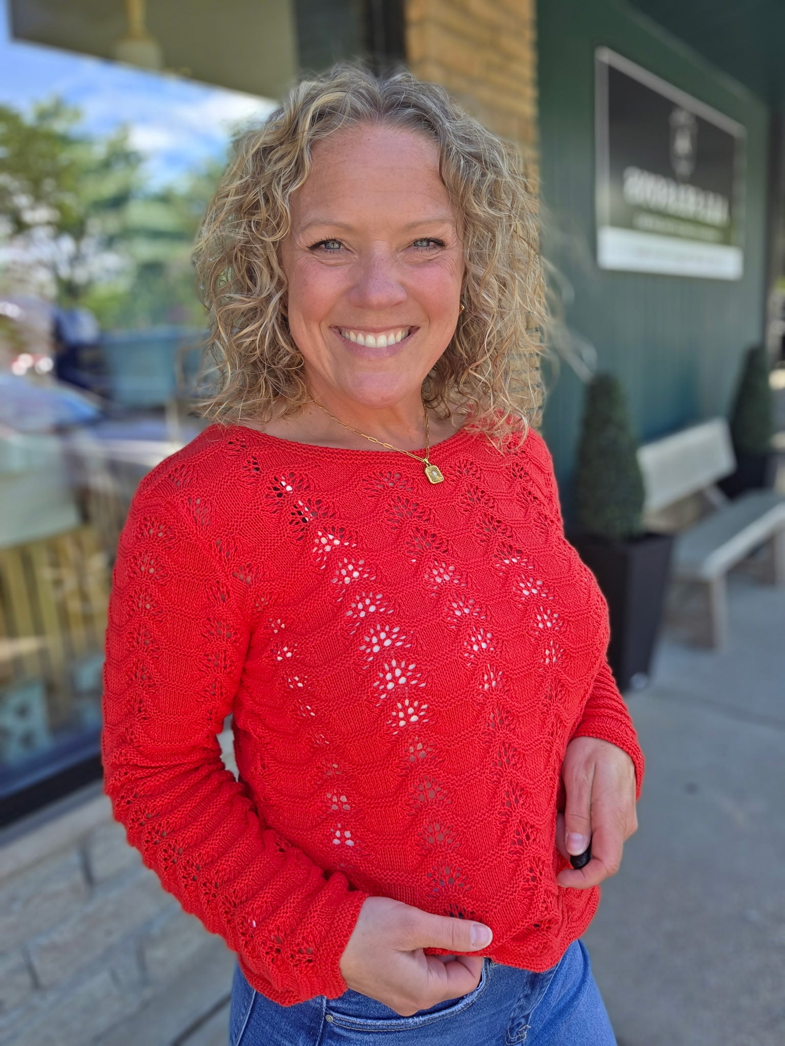 Boatneck Coral Knit Sweater Top - Sweater COZY CO.