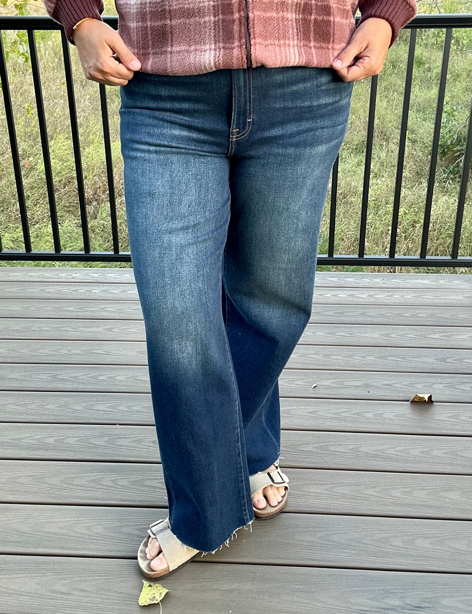 Dark Blue Dad Jean- HIDDEN Bottom- Pants HIDDEN