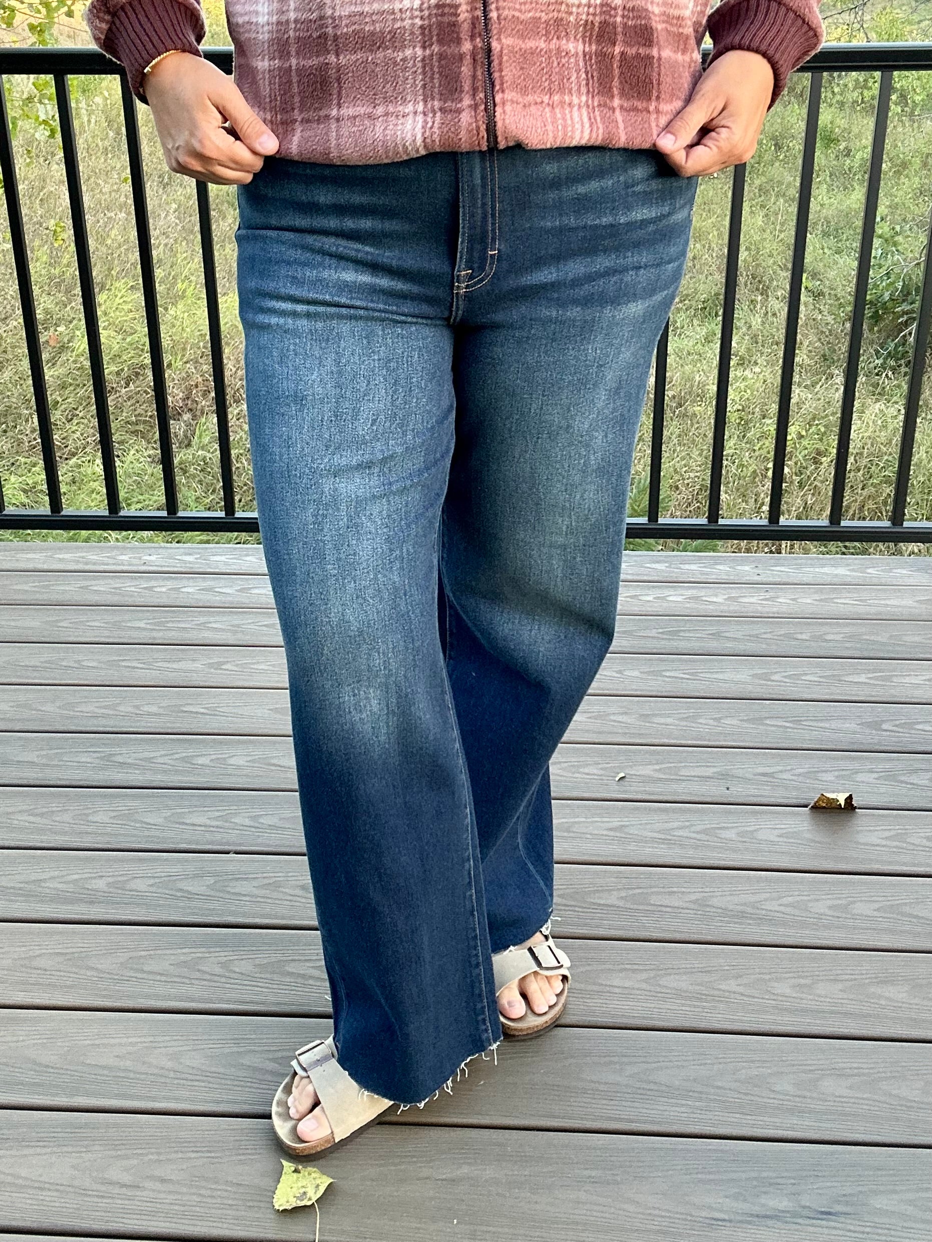 Dark Blue Dad Jean- HIDDEN Bottom- Pants HIDDEN
