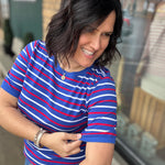 Royal/White/Red Crew Neck Top - Tee STACCATO