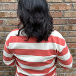 Orange Terry Striped Top Top - Sweatshirt STACCATO