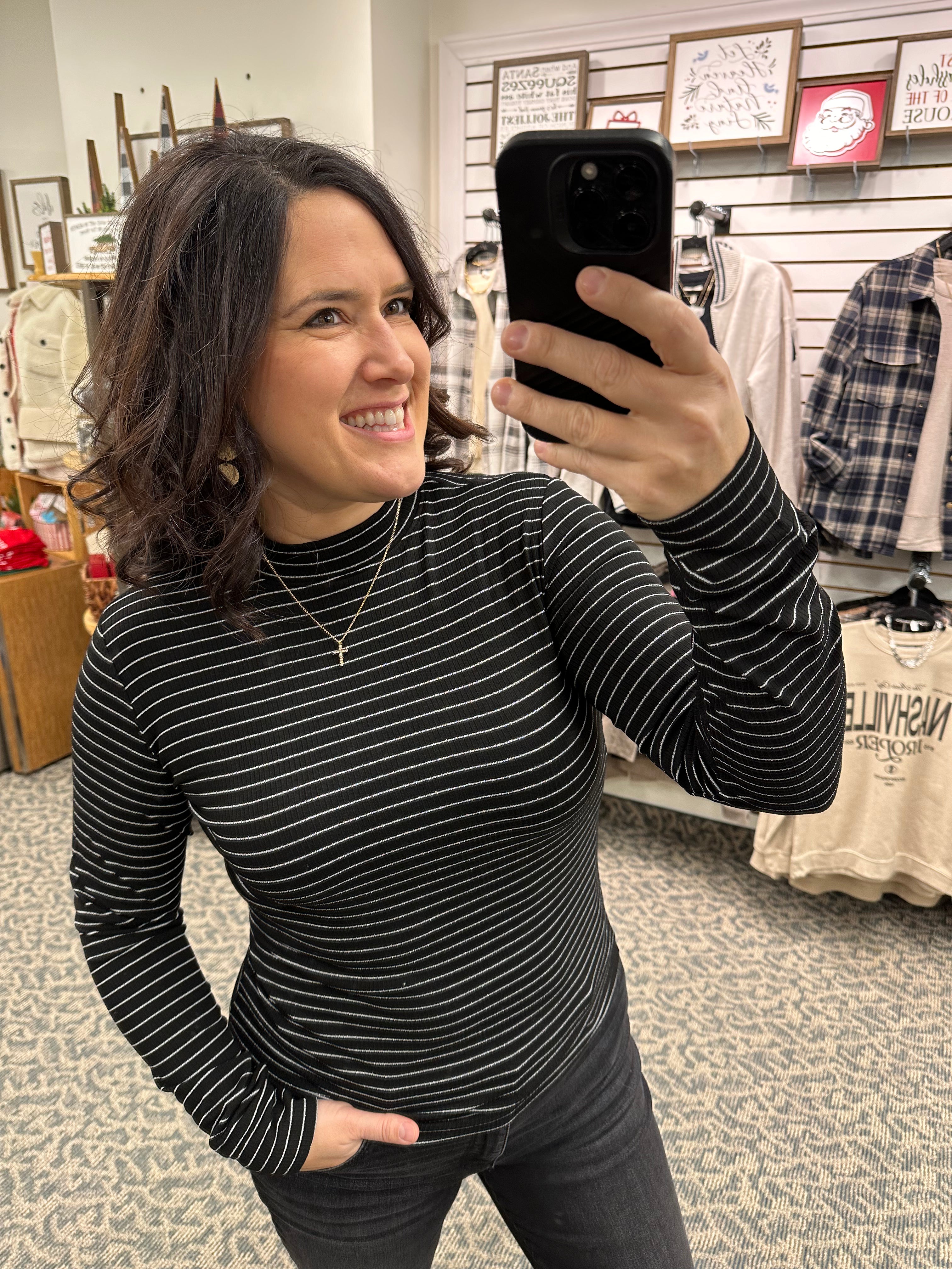 Black Silver Liz Top Top - Tee THREAD & SUPPLY