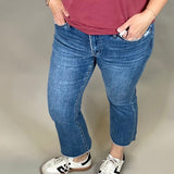 Medium Blue Bootcut Cropped Jeans Bottom- Pants MICA DENIM