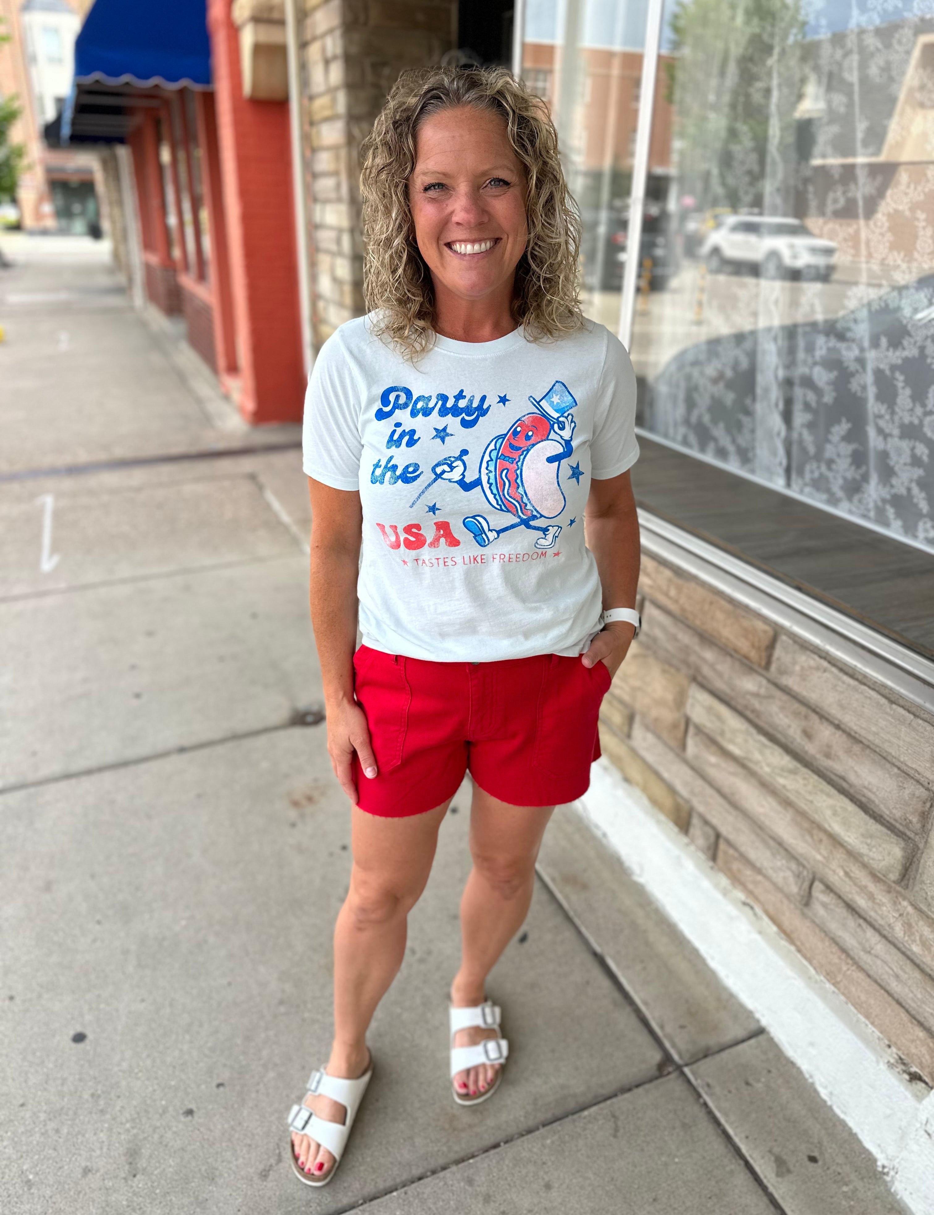 Party In The USA Graphic Tee Tops- Tees HRTandLUV