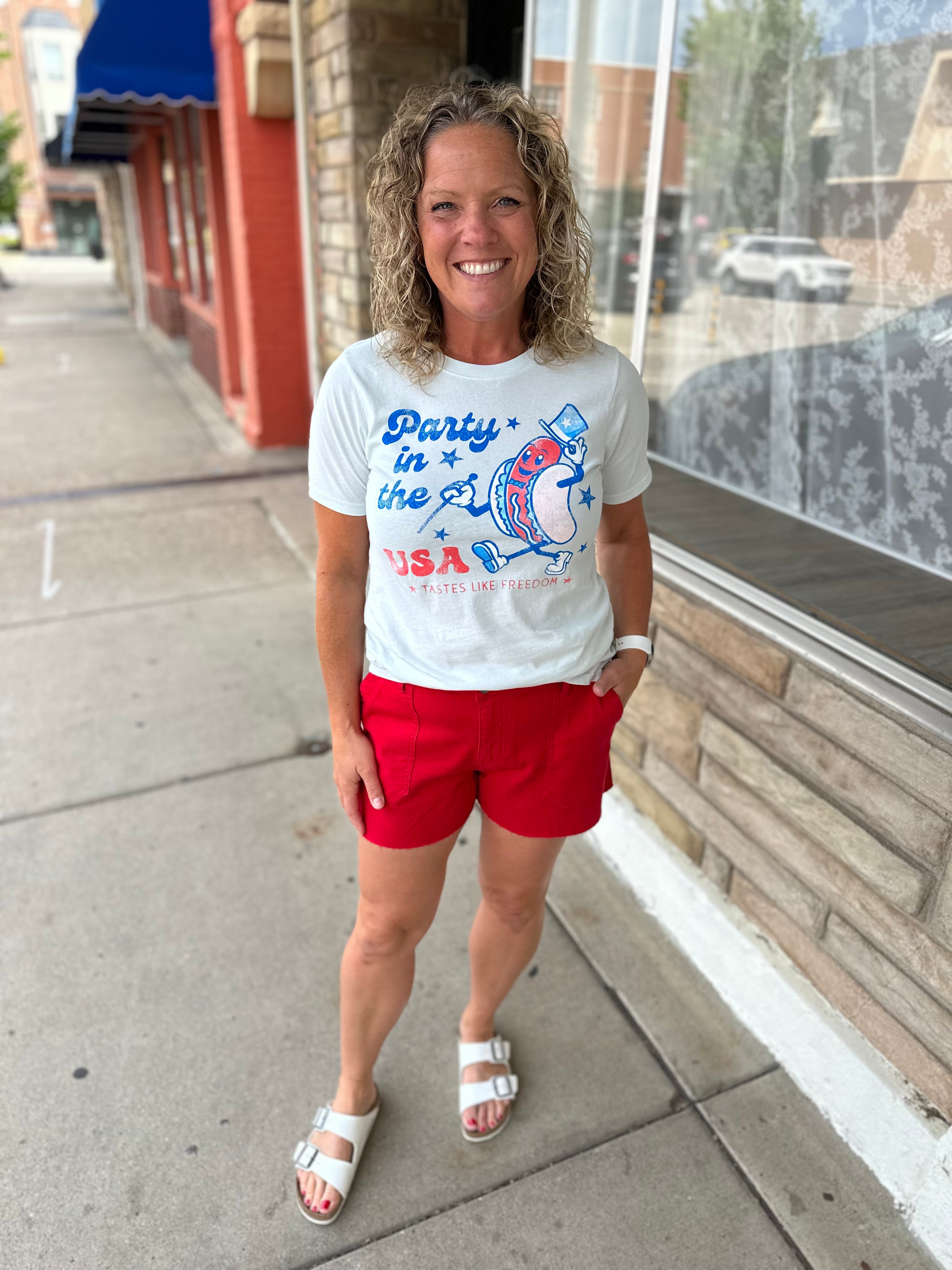 Party In The USA Graphic Tee Tops- Tees HRTandLUV