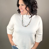 Cream Mock Neck Sweater Top - Sweater FATE by LFD