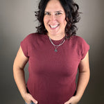 Wine Cloudy Knit Top Top - Tee TRES BIEN