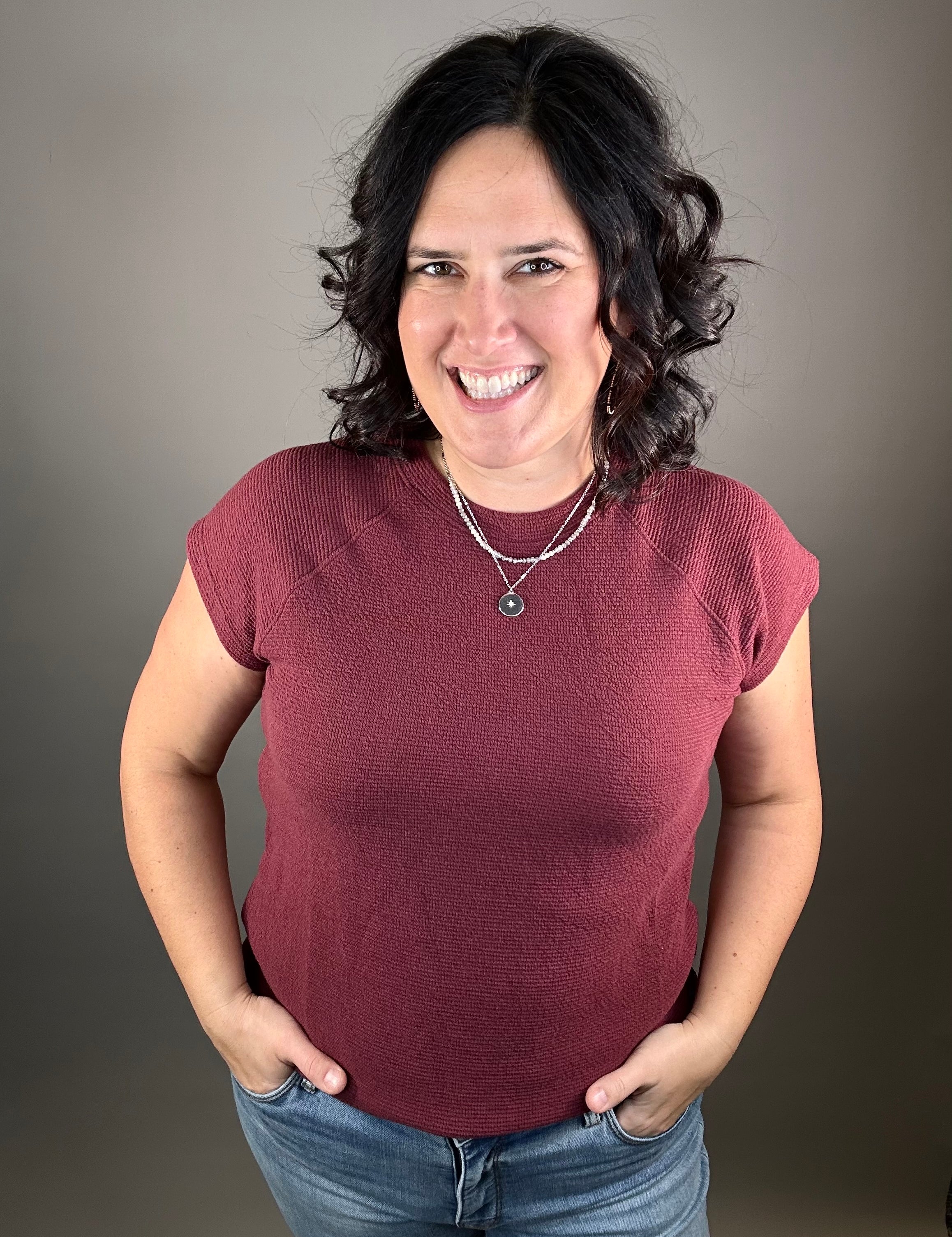 Wine Cloudy Knit Top Top - Tee TRES BIEN