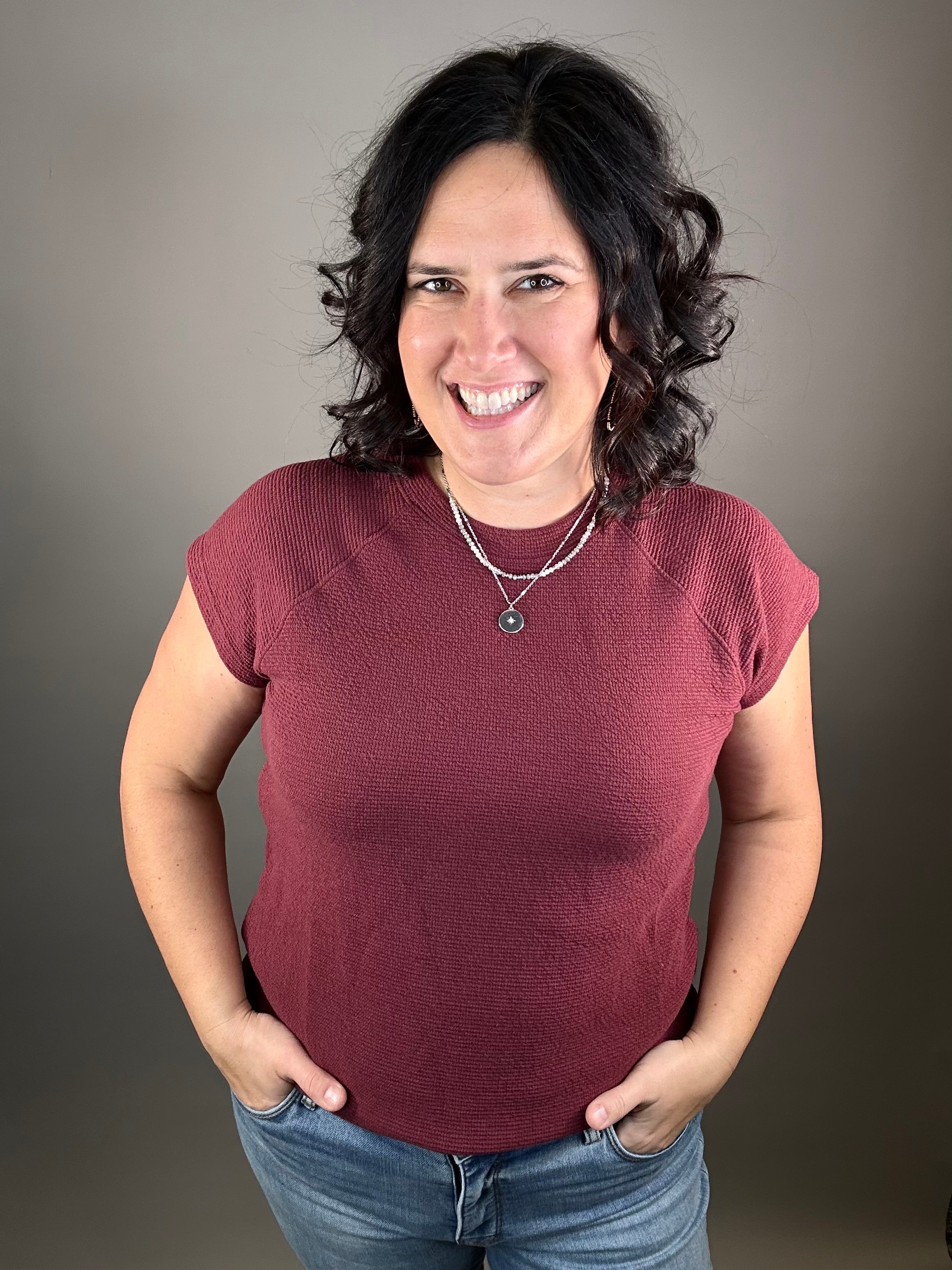 Wine Cloudy Knit Top Top - Tee TRES BIEN