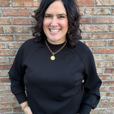 Black Penela Pullover with Side Slits