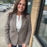 Dark Chocolate Evan Houndstooth Blazer