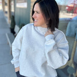 Ash Grey Reversible Mock Neck Top - Sweatshirt BUCKETLIST