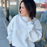 Ash Grey Reversible Mock Neck Top - Sweatshirt BUCKETLIST