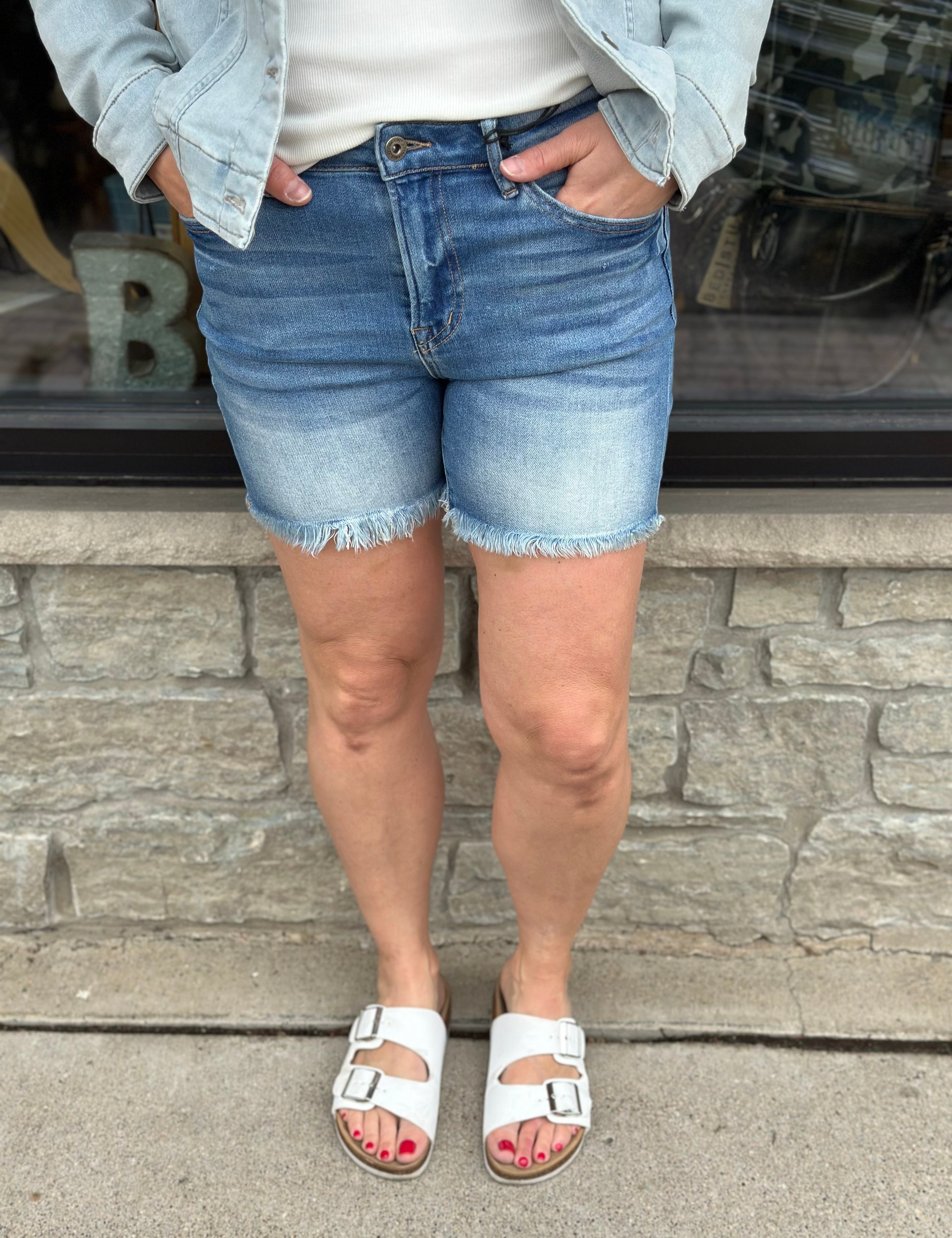 Medium Sea High Rise Shorts Bottoms - Shorts MICA DENIM