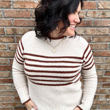 Copper Striped Crew Neck Sweater Top - Sweater STACCATO
