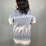 Paisley Motif Sweater Coatigan