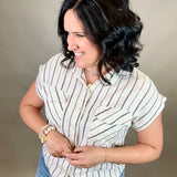 Ivory Navy Darana Shirt Tops - Button Ups THREAD & SUPPLY