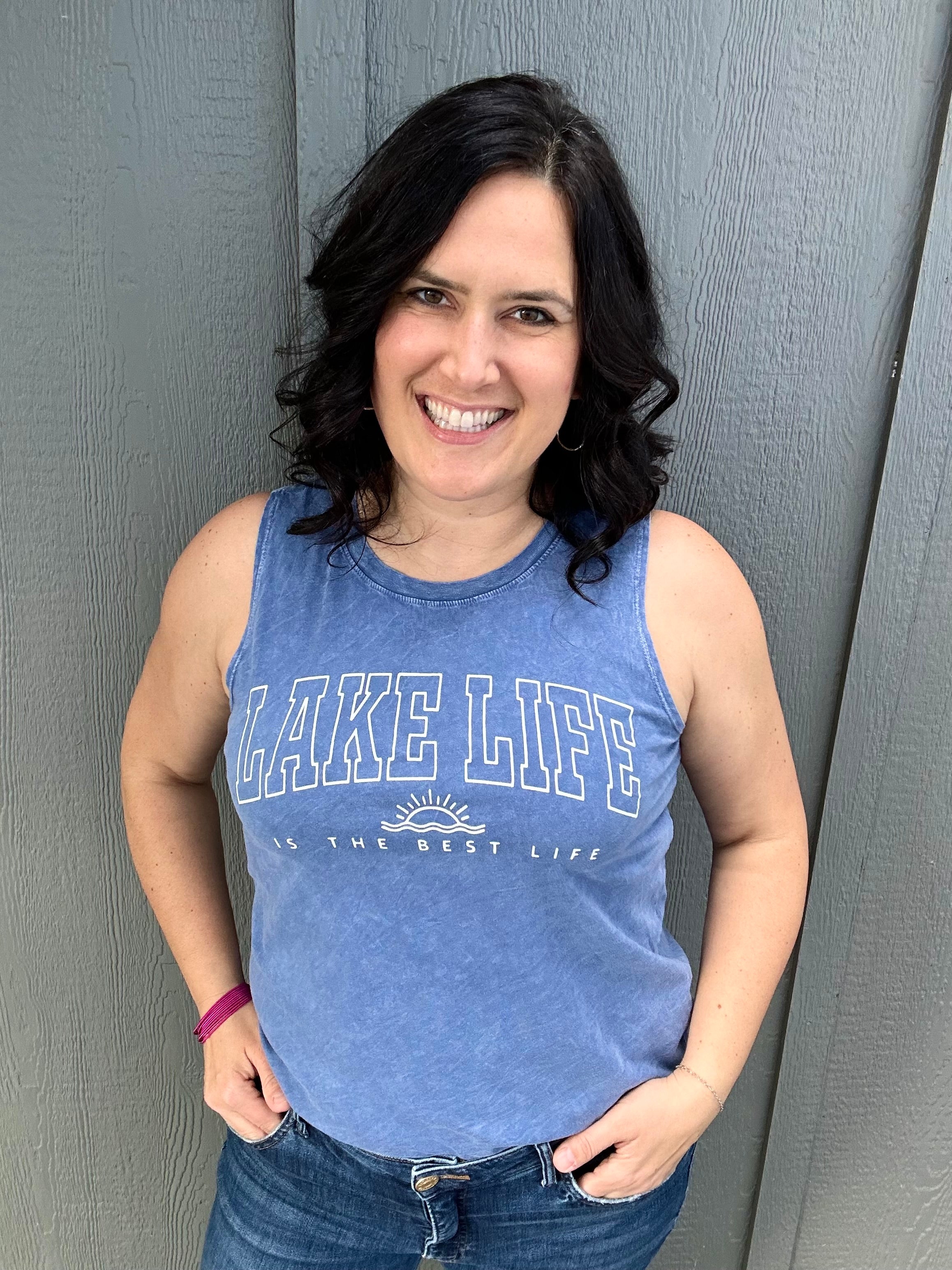 Blue Lake Life Mineral Tank Tops- Tanks OAT COLLECTIVE