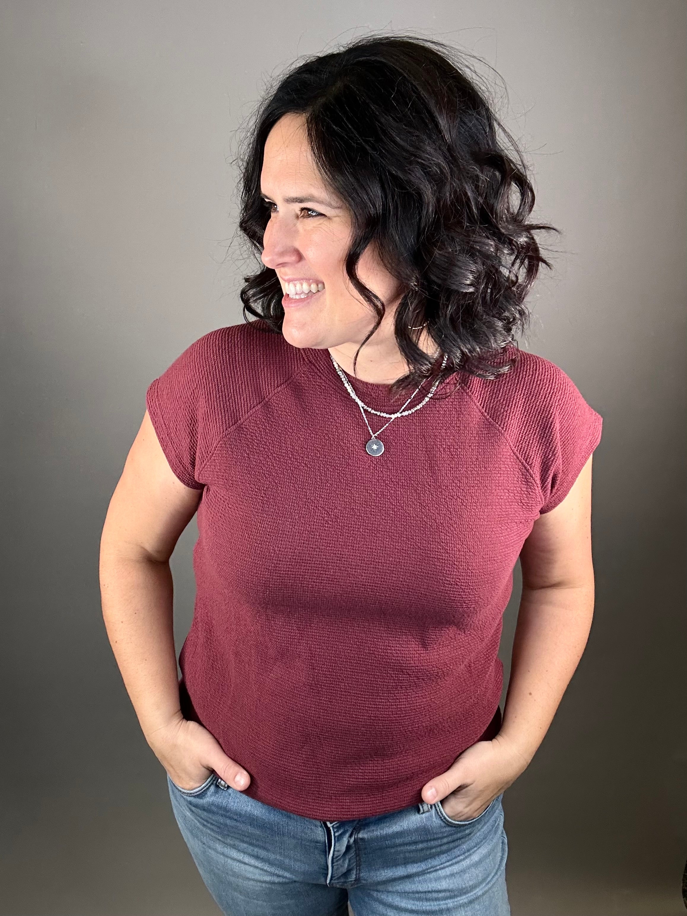 Wine Cloudy Knit Top Top - Tee TRES BIEN