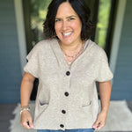 Oatmeal Hoodie Cardigan Sweater Tops- Cardigans STACCATO