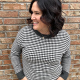 Charcoal Mixed Pattern Sweater Top - Sweater STACCATO