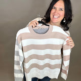 Taupe/Grey Color Block Sweater