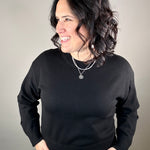 Black Hemlet Sweater Top - Sweater VELVET HEART