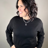 Black Hemlet Sweater Top - Sweater VELVET HEART