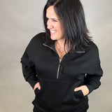 Black Ease Half Zip Pullover