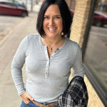 Denning LS Henley in Heather Grey Tops- Long Sleeve FLAG AND ANTHEM