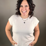 Cream Cloudy Knit Top Top - Tee TRES BIEN