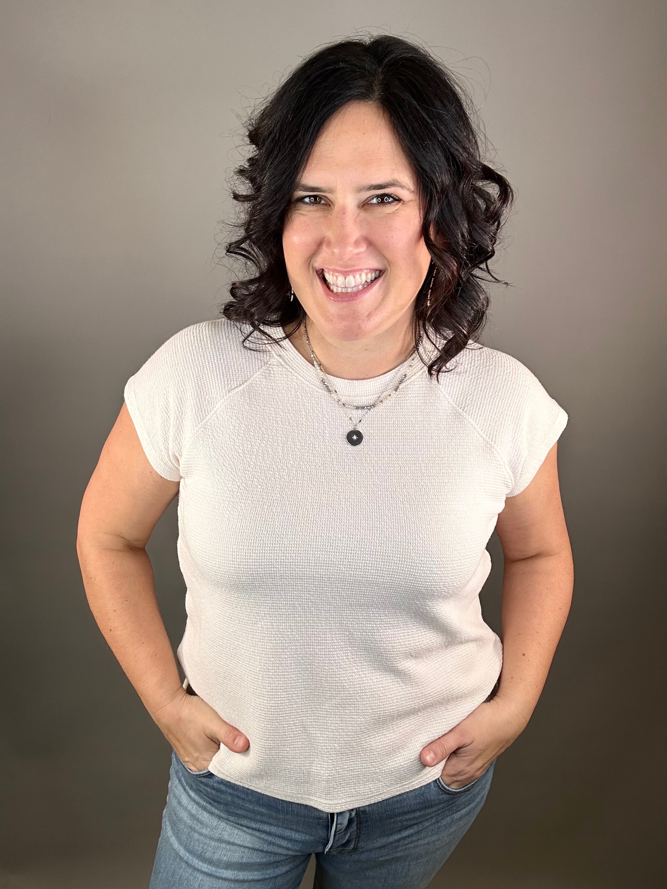 Cream Cloudy Knit Top Top - Tee TRES BIEN