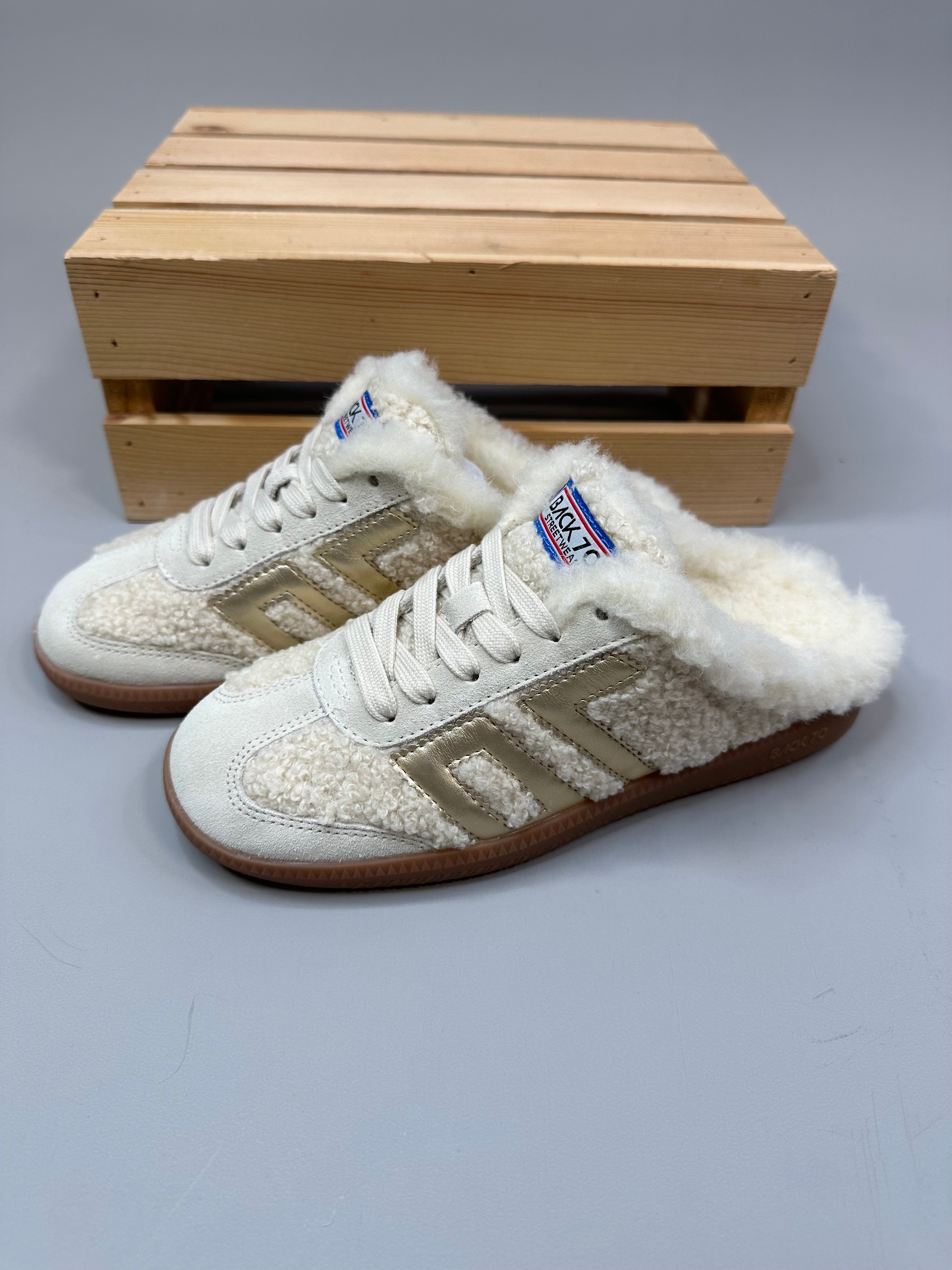 EASTER FL - Butter Gold Backless Sneaker Shoes - Sneaker Back 70