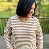 Milk Coffee Cream Stripe Sweater