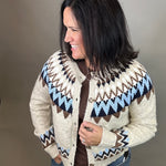 Oatmeal/Navy Odessa Fair Isle Sweater Top - Sweater FLAG AND ANTHEM