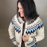 Oatmeal/Navy Odessa Fair Isle Sweater Top - Sweater FLAG AND ANTHEM