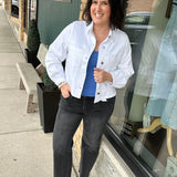 Cave Black Wide Leg Ankle Jeans