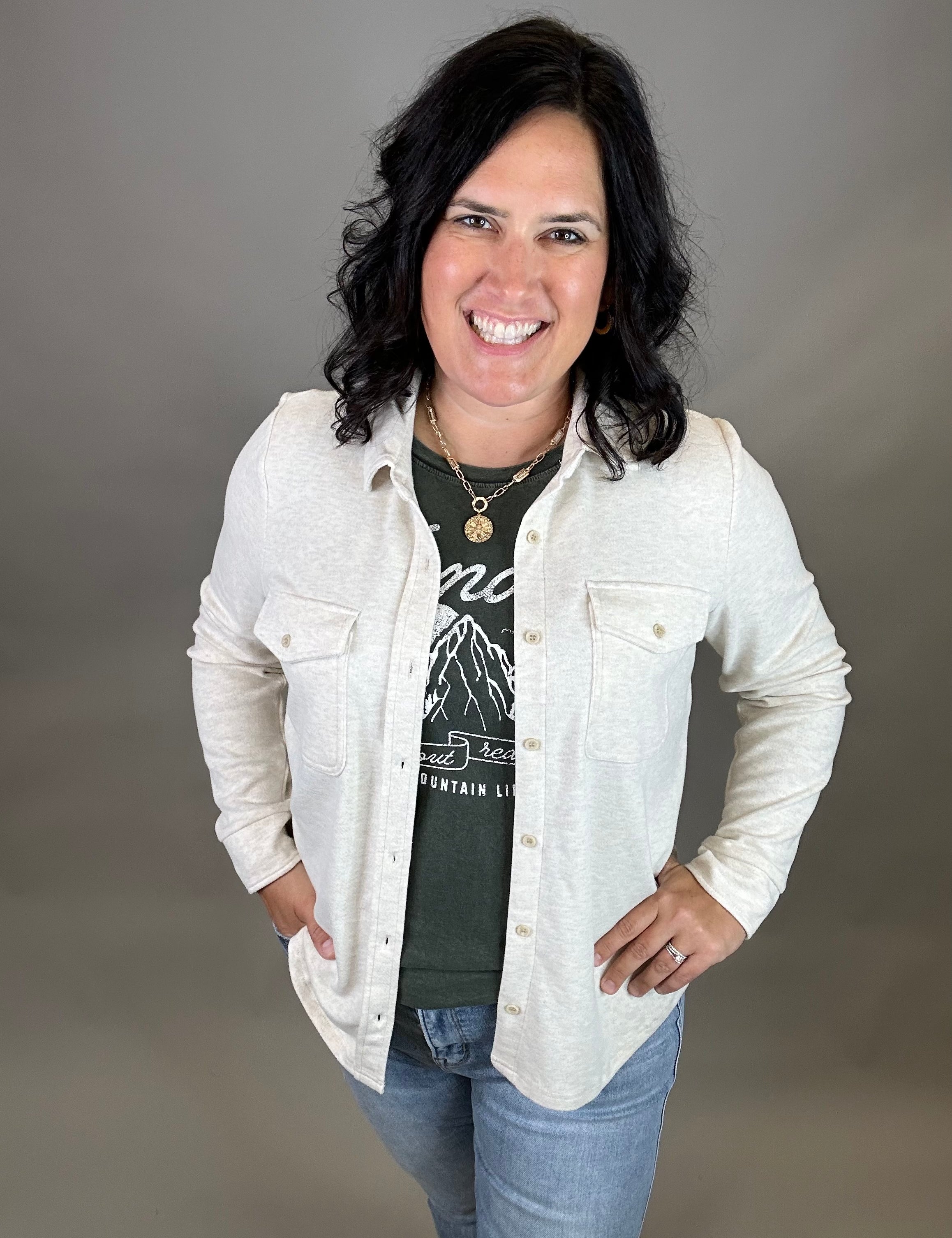 Heather Oatmeal Cassian Shirt Tops - Button Ups THREAD & SUPPLY