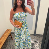 Cobalt Citrus Strapless Dress Dresses EE:SOME
