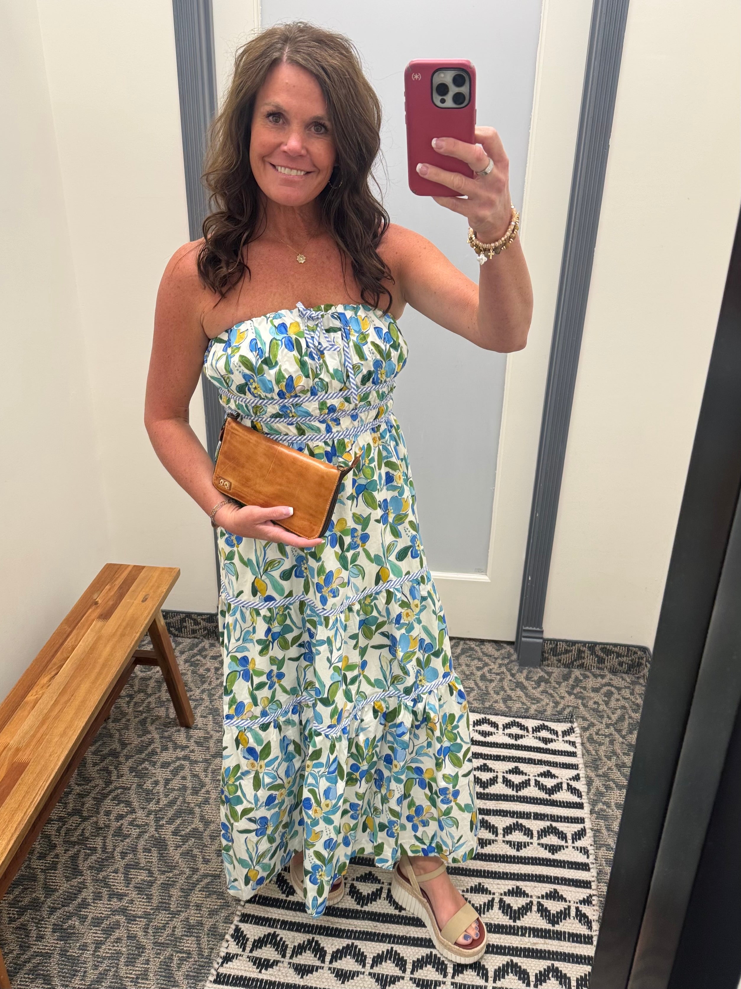 Cobalt Citrus Strapless Dress Dresses EE:SOME