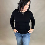 Black Hacci Ribbed Knit Top Top - Sweater STACCATO
