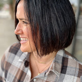 Cream Brown Plaid Lewis Top