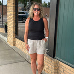 Natural Stripe Shorts Bottoms - Shorts DOE & RAE