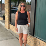 Natural Stripe Shorts Bottoms - Shorts DOE & RAE